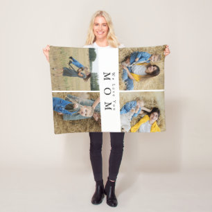 Custom Personalized Photo Collage Mother Family Fleece Blanket