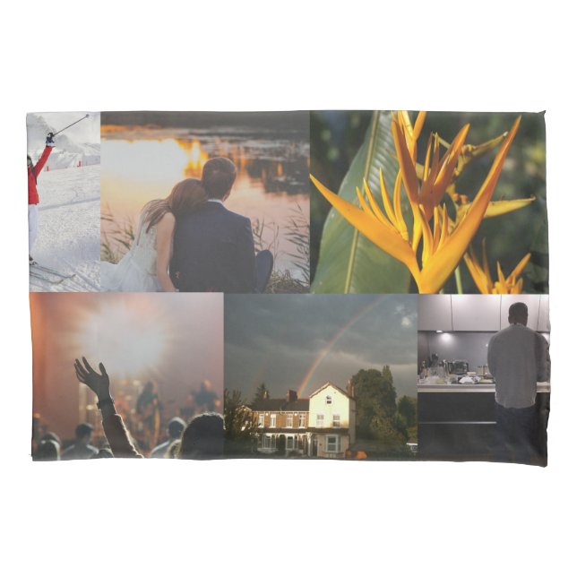 Custom Personalized Photo Collage Pillowcase (Front)