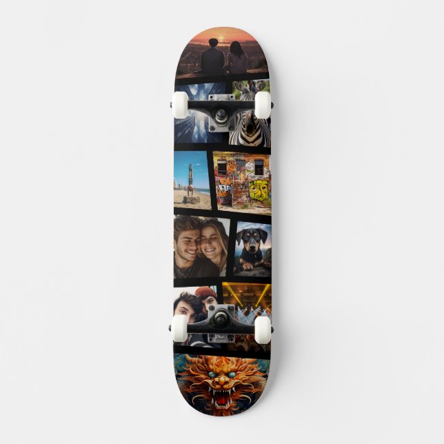Custom Personalized Photo Collage Skateboard (Recto)