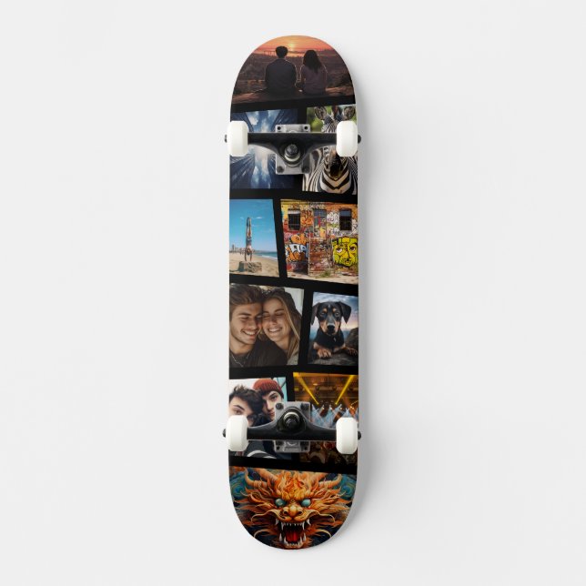 Custom Personalized Photo Collage Skateboard (Front)