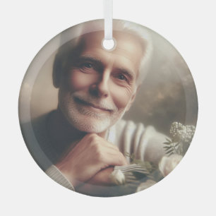 Custom Personalized Photo Glass Ornament