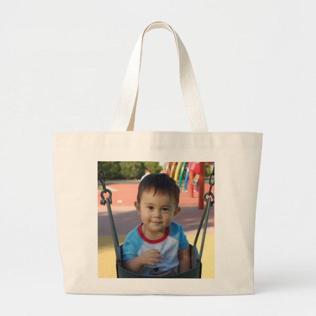 Custom Personalized Photo Large Tote Bag (Front)