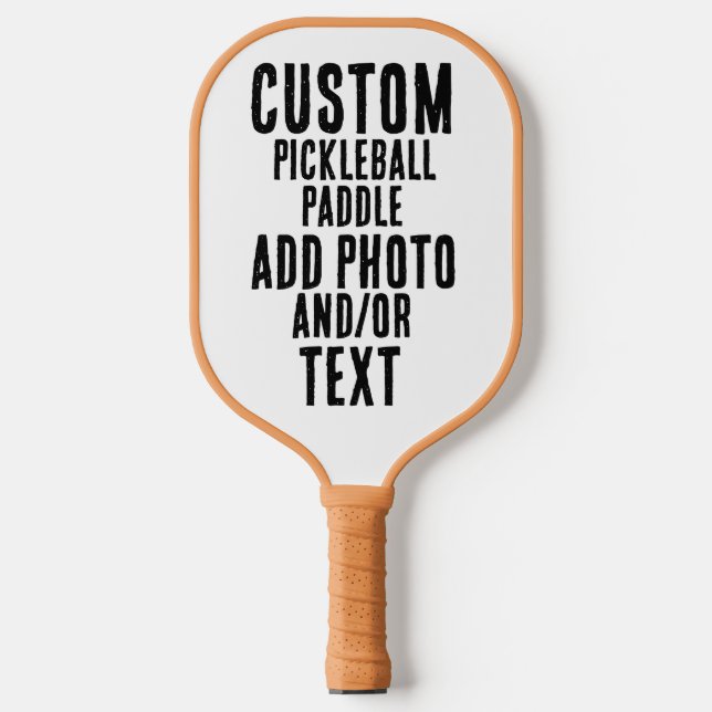 CUSTOM PERSONALIZED PHOTO OR TEXT TAN PICKLEBALL PADDLE (Front)
