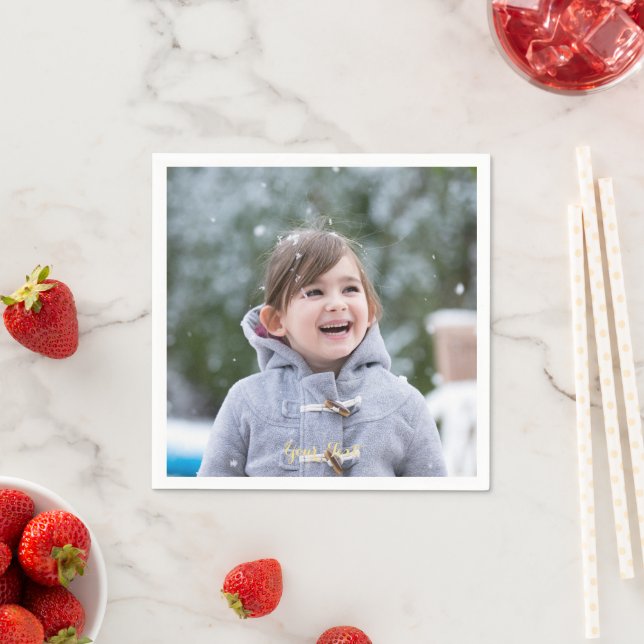 Custom Personalized Photo Party Cocktail Paper Napkin (Insitu)