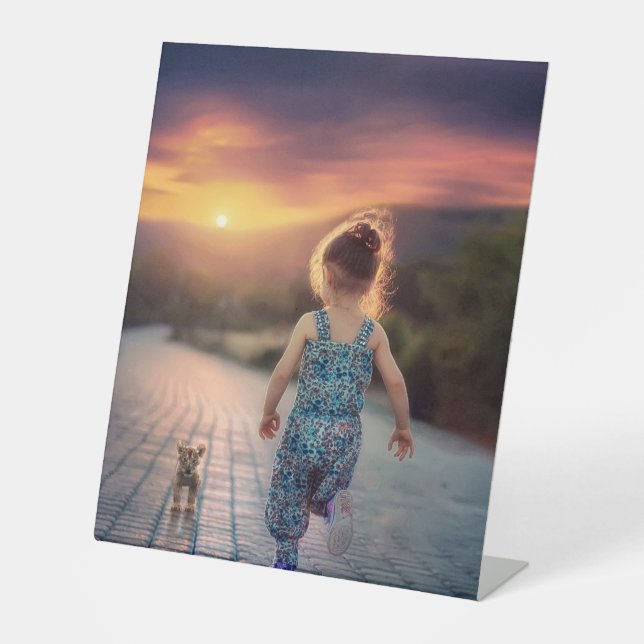 Custom Personalized Photo  Pedestal Sign (Front)