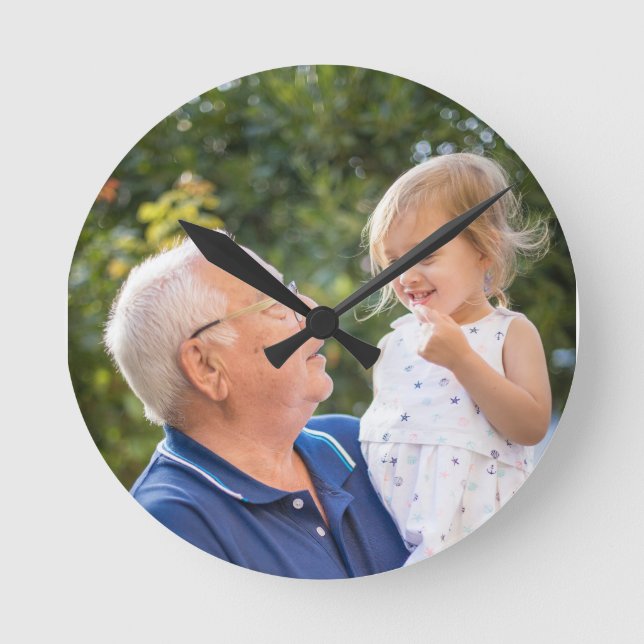 Custom Personalized Photo  Round Clock (Front)