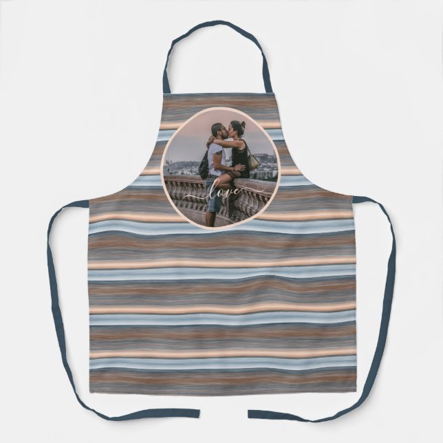 Custom Personalized Photo Simple Love Quote Text Apron (Front)