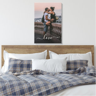 Custom Personalized Photo Simple Love Quote Text Canvas Print