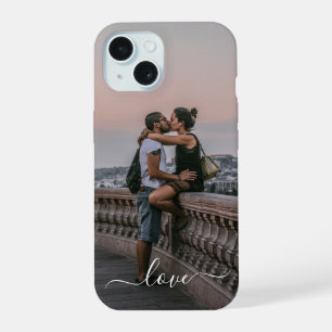 Custom Personalized Picture Simple Love Quote Text iPhone 15 Case