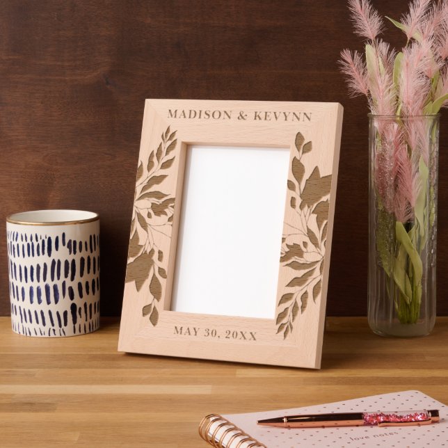 Custom Personalized Picture Wedding Etched Frames (Left)
