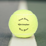 Custom Personalized Player Team Coach Club Name Tennis Balls<br><div class="desc">Create your own custom, personalized, elegant stylish typography / script, text / name, 3 x regulation size tennis balls. Simply enter the player / team / club / school / college / event / tournament name / your text / greetings / date, to customize. Makes a great gift for birthday,...</div>