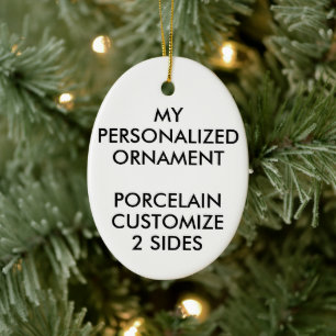 Custom Personalized PORCELAIN OVAL PHOTO ORNAMENT