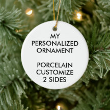 Custom Personalized PORCELAIN ROUND PHOTO ORNAMENT