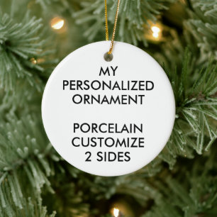 Custom Personalized PORCELAIN ROUND PHOTO ORNAMENT
