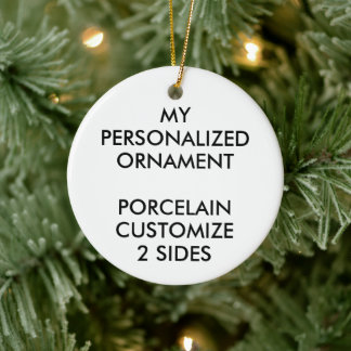 Custom Personalized PORCELAIN ROUND PHOTO ORNAMENT