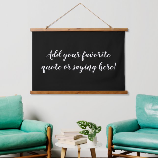 Custom Personalized Quote Saying Script Black Sign Hanging Tapestry (Living Room)