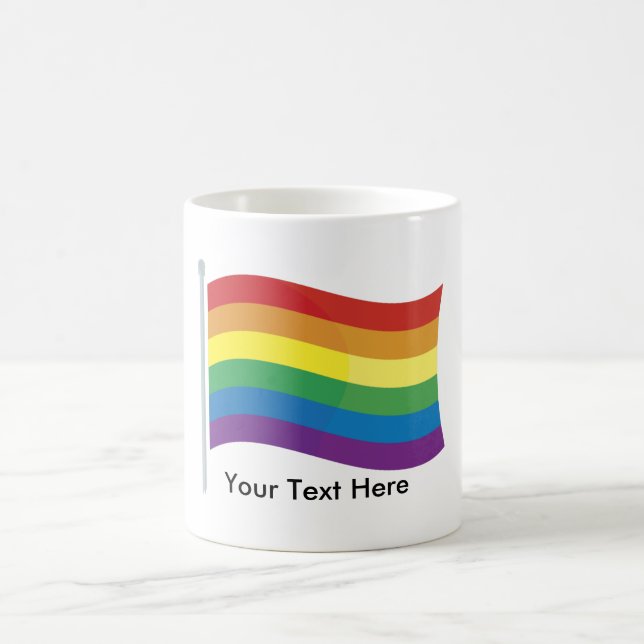 Custom Personalized Rainbow Flag Mugs (Center)