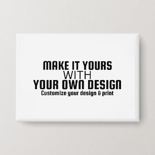 Custom Personalized Rectangle Template Button