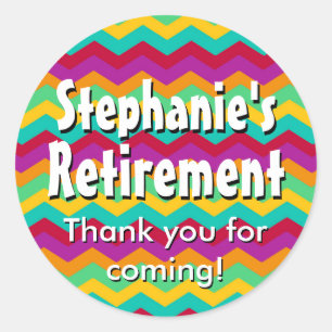 Custom Personalized Retirement Party/Favour Classic Round Sticker
