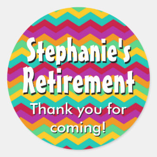 Custom Personalized Retirement Party/Favour Classic Round Sticker