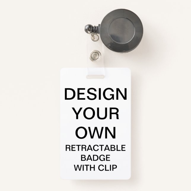 Custom Personalized RETRACTABLE BADGE & CLIP (Front with Retractable)