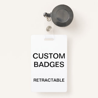 Custom Personalized RETRACTABLE CLIP BADGE