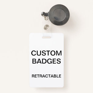 Custom Personalized RETRACTABLE CLIP BADGE
