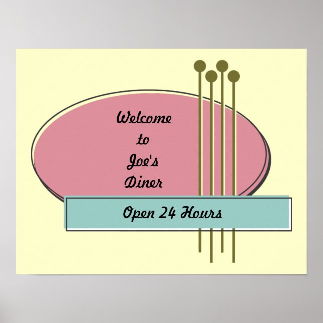 Custom Personalized Retro 50s Style Ads/Posters Poster (Front)