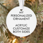 Custom Personalized ROUND ACRYLIC PHOTO ORNAMENT