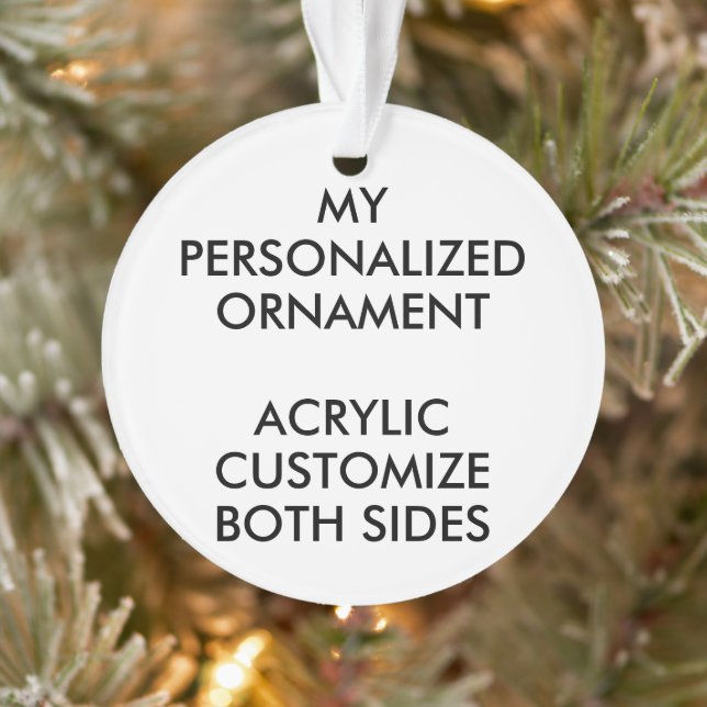 Custom Personalized ROUND ACRYLIC PHOTO ORNAMENT (Tree)