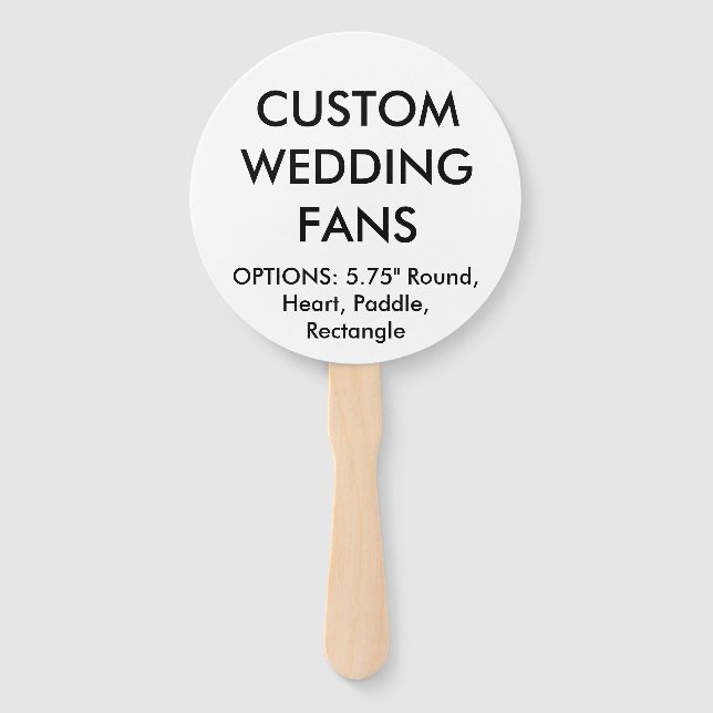 Custom Personalized ROUND WEDDING FANS Template (Front)