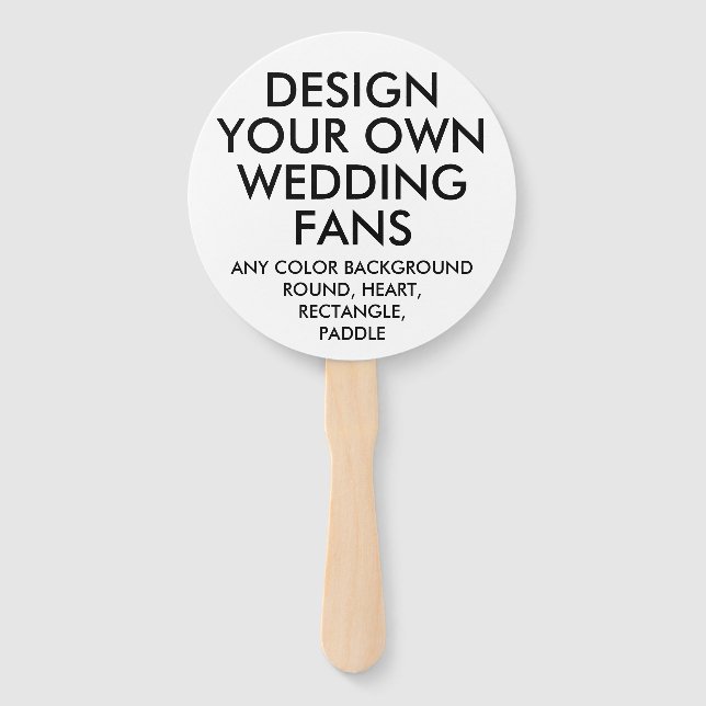 Custom Personalized ROUND WHITE WEDDING FANS (10) (Front)