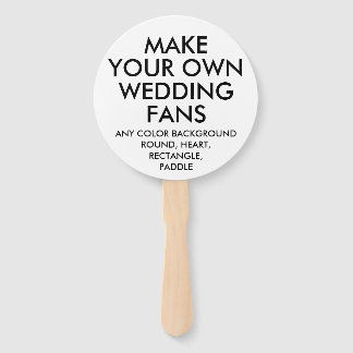 Custom Personalized ROUND WHITE WEDDING FANS (10)