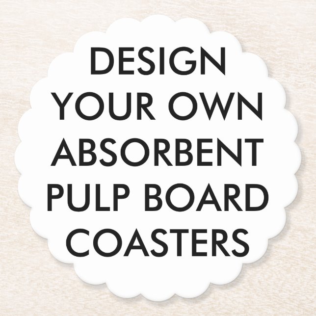 Custom Personalized Scalloped Absorbent Coasters (Front)