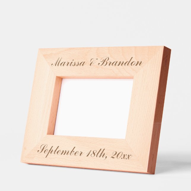 Custom Personalized Script Text Photo Landscape Etched Frames (Left)