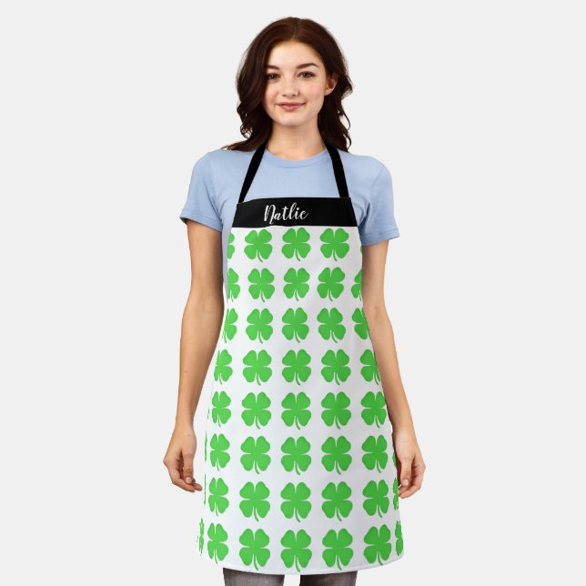 Custom Personalized Shamrock Aprons #mothersday (Worn)