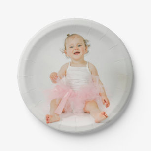 Custom Personalized Simple Photo Paper Plate