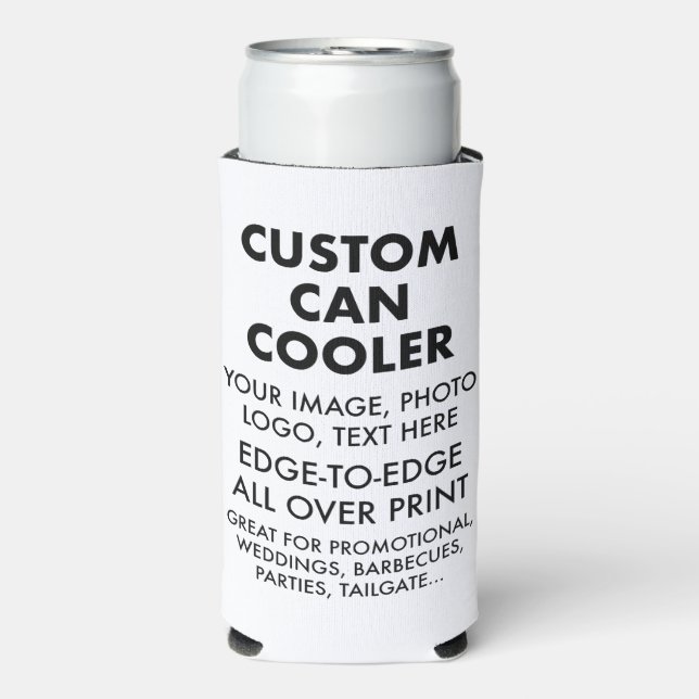Custom Personalized Slim Can Cooler Sleeve Blank (Seltzer Front)