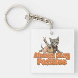 Custom Personalized Sloth Peace Hippie Keychain