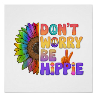 Custom Personalized Sloth Peace Hippie Poster