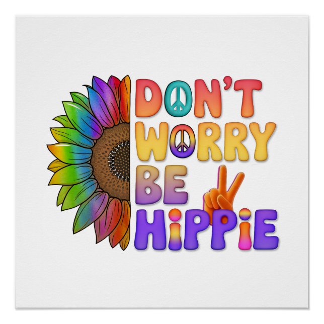 Custom Personalized Sloth Peace Hippie Poster (Front)