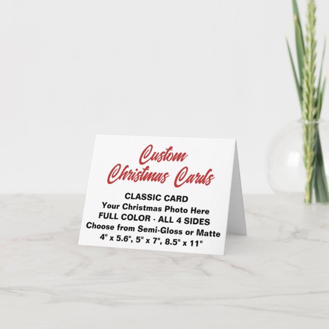 Custom Personalized SMALL 4" x 5.6" CHRISTMAS CARD (Front)