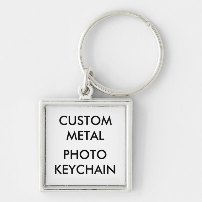 Custom Personalized Small Square Photo Keychain (Front)