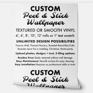 Custom Personalized Smooth Vinyl Peel & Stick Wallpaper