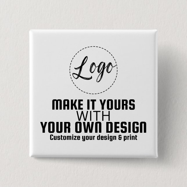 Custom Personalized Square Button Template (Front)