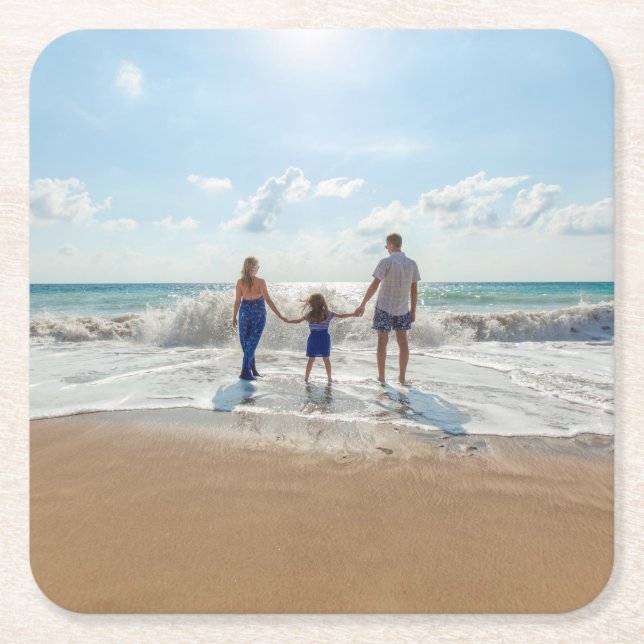 Custom Personalized  Square Paper Coaster (Front)
