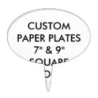 Custom Personalized SQUARE Paper Plates - 7" Large