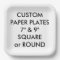 Custom Personalized SQUARE Paper Plates - 9" Large