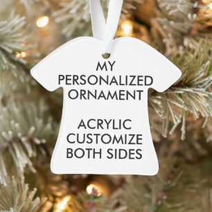 Custom Personalized T-SHIRT ACRYLIC PHOTO ORNAMENT