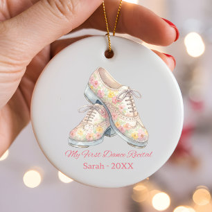 Custom, personalized tap dance recital gift ceramic ornament